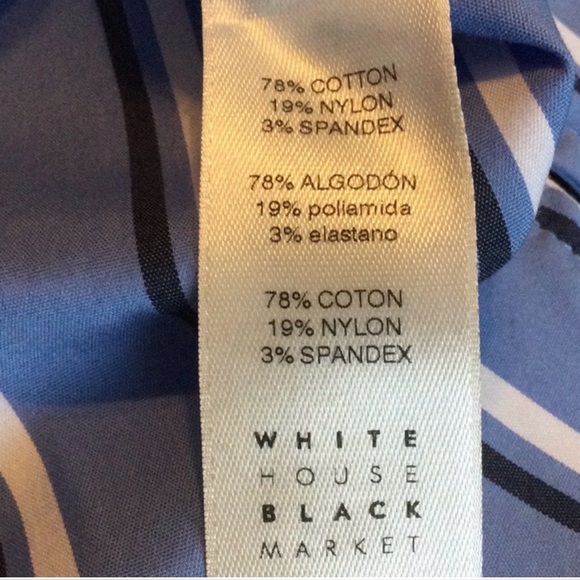 White House Black Market Blue and White Striped Blouse- Size 6 - Picture 5 of 5